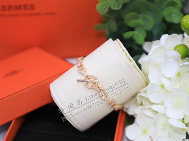 Hermes首飾品 愛馬仕Farandole滿鑽豬鼻子手鏈 Hermes經典款手鏈  zgh1569